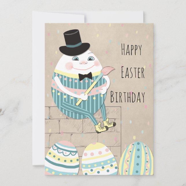 Cartes Pour Fêtes Annuelles Nouvel anniversaire de Pâques Humpty Dumpty (Devant)