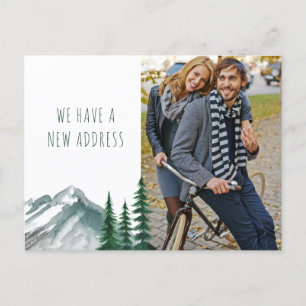 Cartes Pour Fêtes Annuelles Nouvelle adresse Mountain Forest Pine Photo Moving