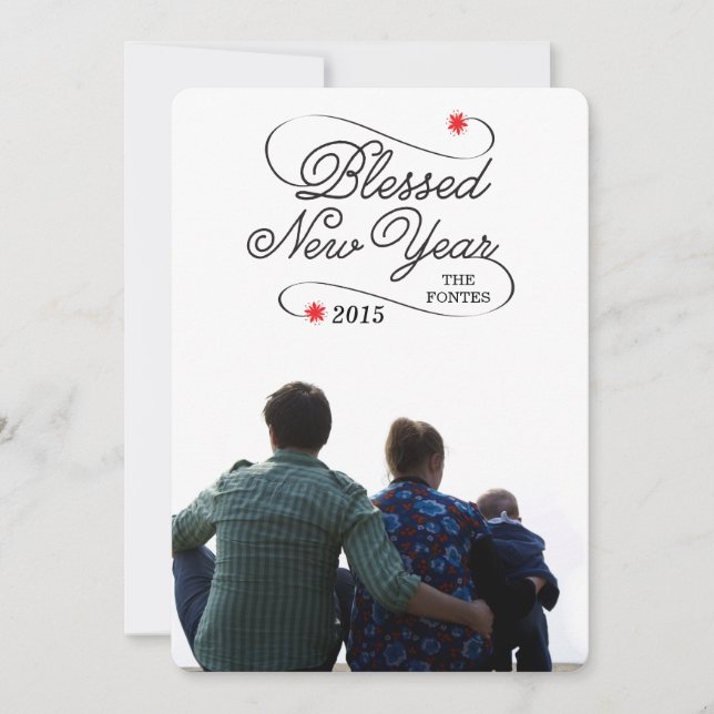 Cartes Pour Fêtes Annuelles nouvelle année bénie (Devant)