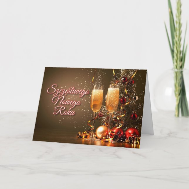 Cartes Pour Fêtes Annuelles Nouvelle année dans le polonais - Szczęśliwego (Devant)