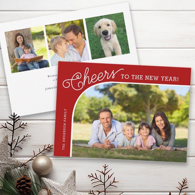 Cartes Pour Fêtes Annuelles Nouvelle année Elegant Cheers Photo (Créateur téléchargé)