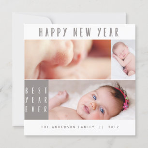CARTES POUR FÊTES ANNUELLES NOUVELLE ANNÉE, NOUVELLE BÉBÉ-NEUTRE