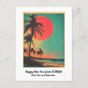 Cartes Pour Fêtes Annuelles Nouvelle Année Personnalisée Floride Miami Vintage