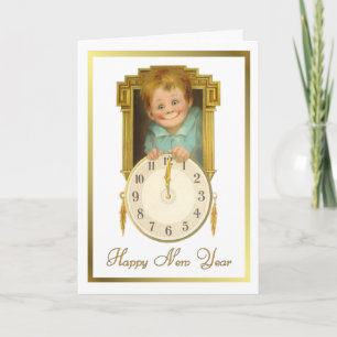 Cartes Pour Fêtes Annuelles Nouvelle année vintage