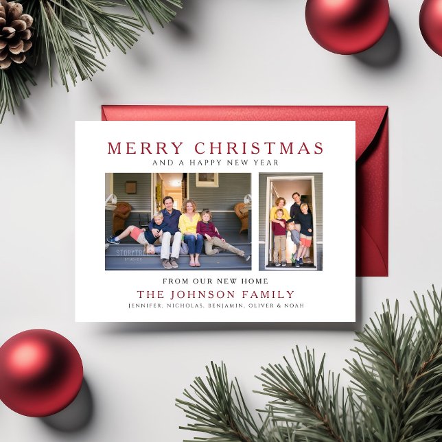 Cartes Pour Fêtes Annuelles Nouvelle maison Joyeux Noël Photo Holiday (New Home Merry Christmas Photo Holiday)