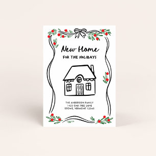 Cartes Pour Fêtes Annuelles Nouvelle maison pour les fêtes   Noël fantaisiste