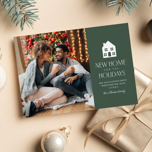 Cartes Pour Fêtes Annuelles Nouvelle maison pour les vacances Noël déménage (Créateur téléchargé)