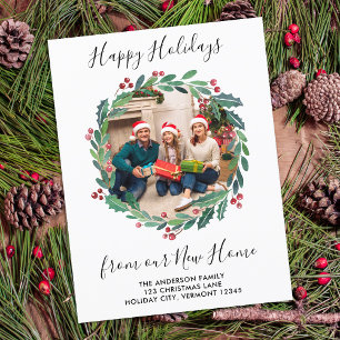 Cartes Pour Fêtes Annuelles Nouvelle Maison Vacances Verdure Wreath Photo Démé