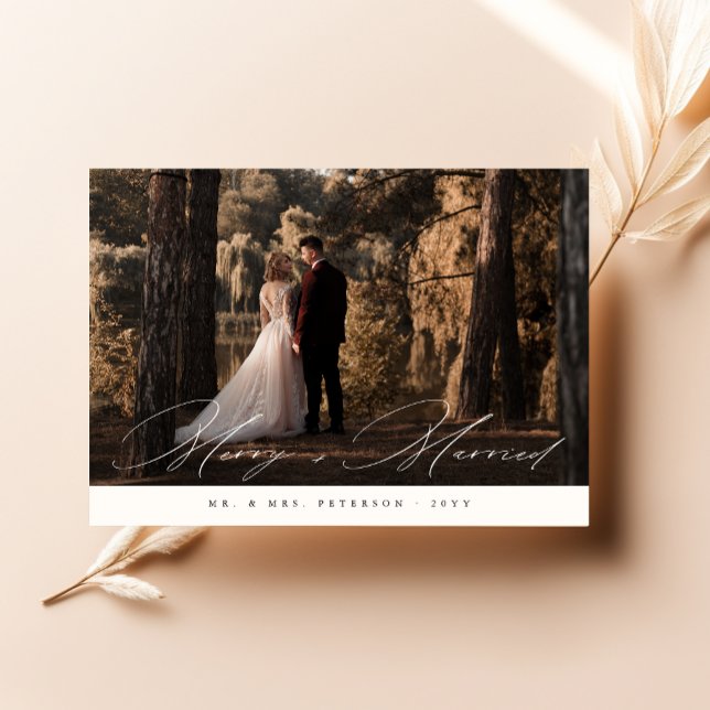 Cartes Pour Fêtes Annuelles Nouvelle mariée Mariée Noël Mariage Photo (Créateur téléchargé)