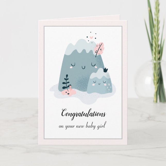 Cartes Pour Fêtes Annuelles Nouvelle Mère Maman Fille bébé Félicitations Salut (Devant)