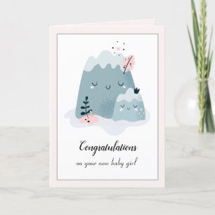 Cartes Pour Fêtes Annuelles Nouvelle Mère Maman Fille bébé Félicitations Salut
