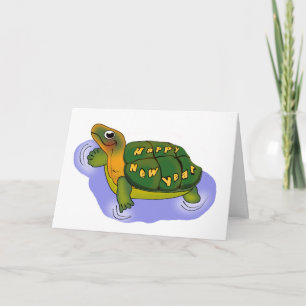 Cartes Pour Fêtes Annuelles Nouvelles années de tortue