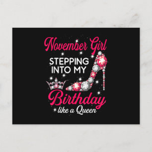 Cartes Pour Fêtes Annuelles Novembre Fille entrant dans mon Anniversaire talon