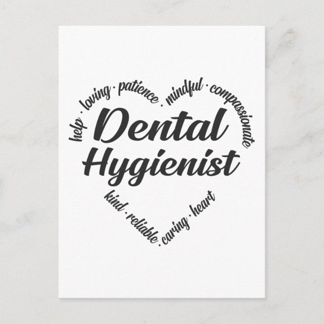 Cartes Pour Fêtes Annuelles Nuage de mots cardiaques hygiéniste dentaire (Devant)