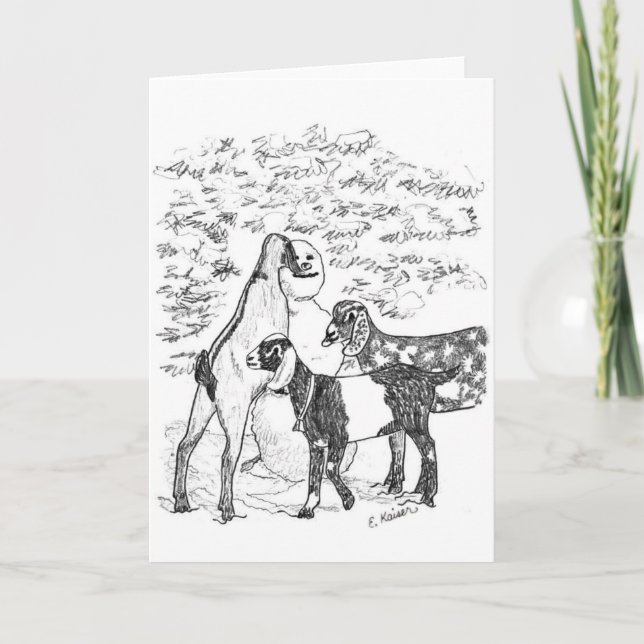 Cartes Pour Fêtes Annuelles Nubians et bonhomme de neige (Devant)