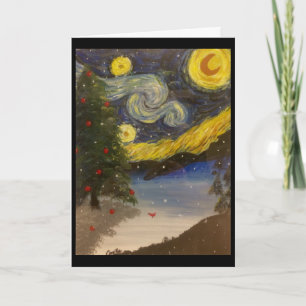 Cartes Pour Fêtes Annuelles Nuit de Noël étoilée