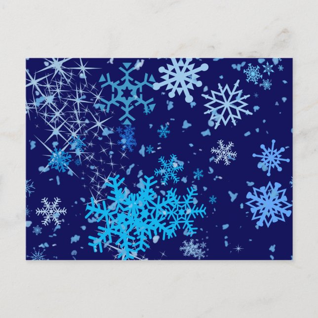Cartes Pour Fêtes Annuelles Nuit de Noël neige (Devant)