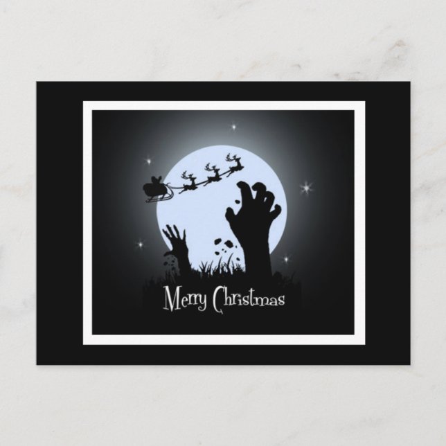 Cartes Pour Fêtes Annuelles Nuit de Noël Zombie (Devant)
