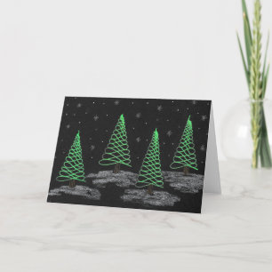Cartes Pour Fêtes Annuelles Nuit d'hiver