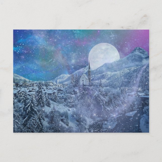 Cartes Pour Fêtes Annuelles Nuit d'hiver (Devant)