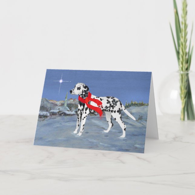Cartes Pour Fêtes Annuelles Nuit d'hiver dalmate (Devant)