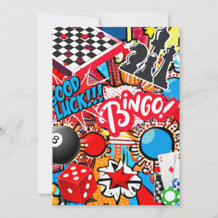 Cartes Pour Fêtes Annuelles Nuit du jeu