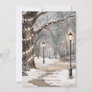 Cartes Pour Fêtes Annuelles Nuit enneigée de Noël