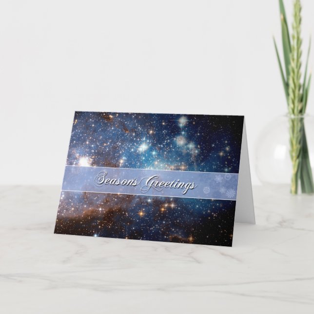Cartes Pour Fêtes Annuelles Nuit étoilée de Bonnes Fêtes - télescope de Hubble (Devant)