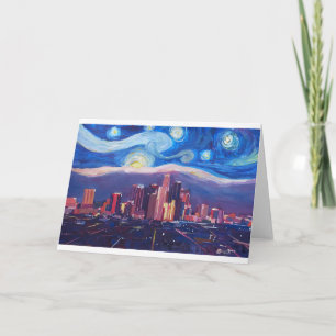 Cartes Pour Fêtes Annuelles Nuit étoilée Los Angeles Californie