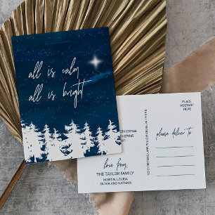Cartes Pour Fêtes Annuelles Nuit étoilée Tout Est Calme Tout Est Lumineux Noël