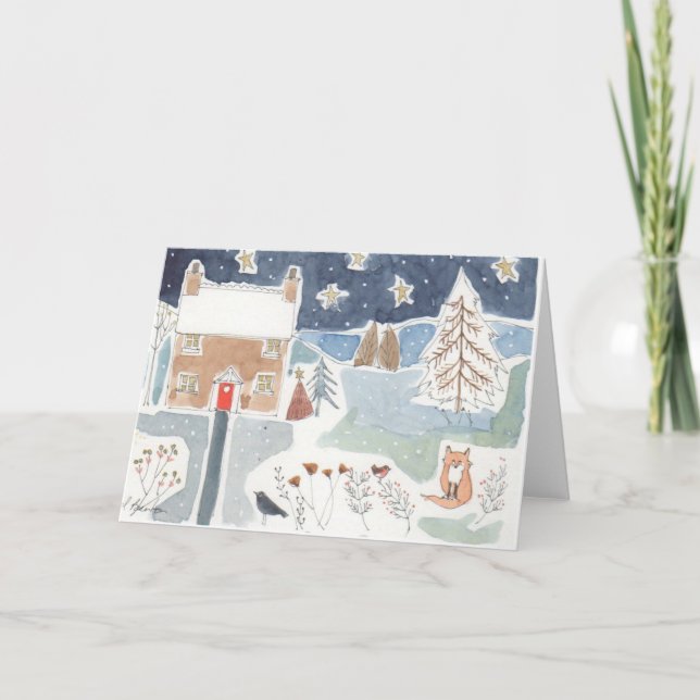 Cartes Pour Fêtes Annuelles Nuit givrée (Devant)