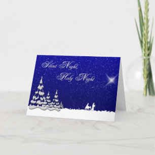 Cartes Pour Fêtes Annuelles Nuit silencieuse de Noël d'hiver