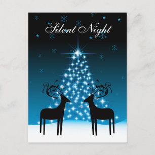 Cartes Pour Fêtes Annuelles Nuit silencieuse ~ Deer and Christmas Tree Holiday