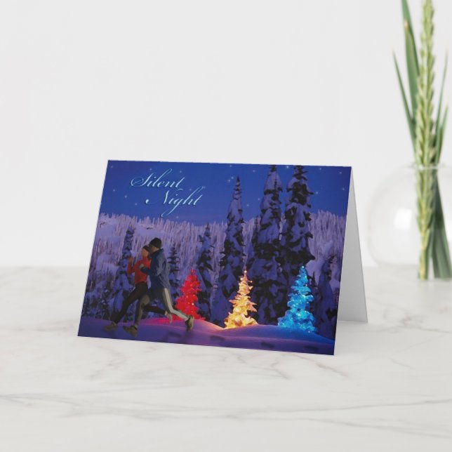 Cartes Pour Fêtes Annuelles Nuit Silencieuse - Double Coureur Par (Devant)