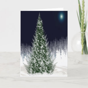 Cartes Pour Fêtes Annuelles Nuit silencieuse Forêt de la veille de Noël