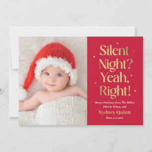 Cartes Pour Fêtes Annuelles Nuit silencieuse Nouveau bébé Funny Christmas Card