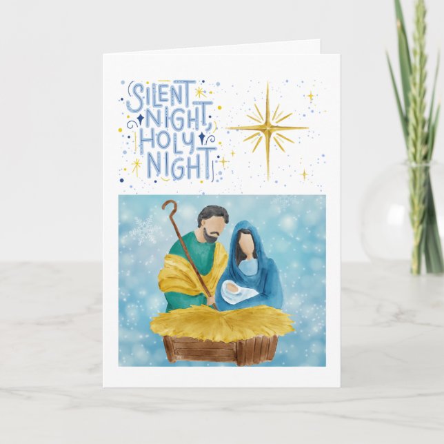 Cartes Pour Fêtes Annuelles Nuit silencieuse, Nuit Sainte - Salutations - Noël (Devant)
