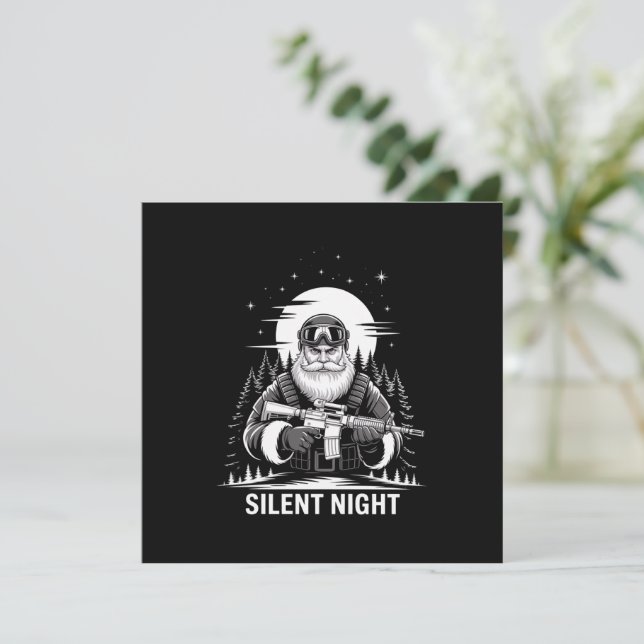 Cartes Pour Fêtes Annuelles Nuit silencieuse Père Noël Vétérinaire militaire d (Debout devant)