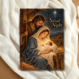 Cartes Pour Fêtes Annuelles Nuit silencieuse Sainte Famille Jésus Marie Joseph