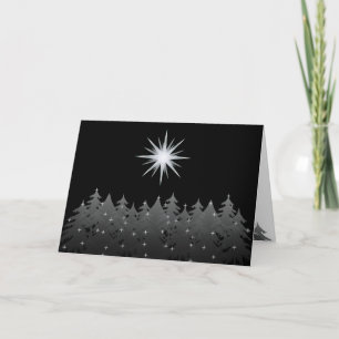 Cartes Pour Fêtes Annuelles Nuit Sky White Star Fête de Noël universelle