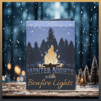 Cartes Pour Fêtes Annuelles Nuits d'hiver avec feux d'artifice