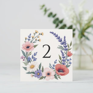 Cartes Pour Fêtes Annuelles Numéro de tableau bordure florale