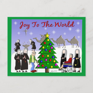 Cartes Pour Fêtes Annuelles Nun Art Noël Scène Cadeaux