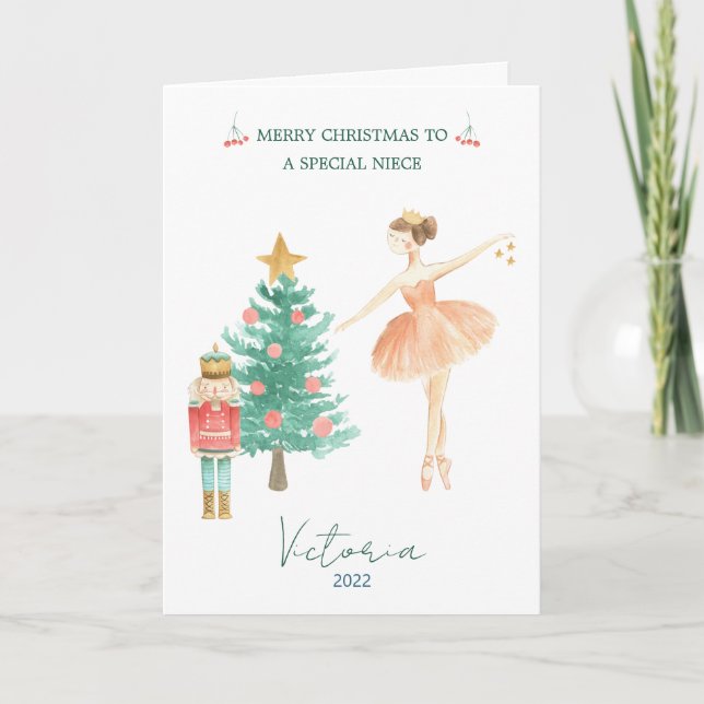 Cartes Pour Fêtes Annuelles Nutcracker Ballet Images Niece Noël (Devant)