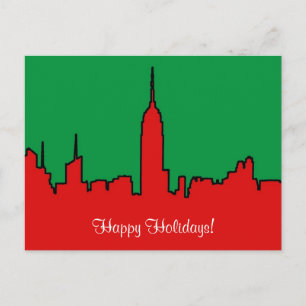 Cartes Pour Fêtes Annuelles NYC Skyline: ESB Christmas Silhouette