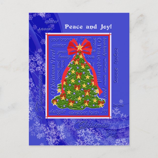 Cartes Pour Fêtes Annuelles O Christmas Tree Lyrics Xmas Tree Snowflakes (Devant)