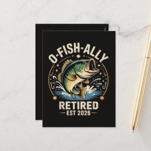 Cartes Pour Fêtes Annuelles O-Fish-Ally Retraité Pêcheur 2026 Pêche