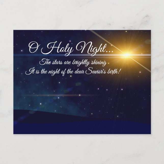 Cartes Pour Fêtes Annuelles "O Holy Night" Bien-aimée Carol de Noël (Devant)