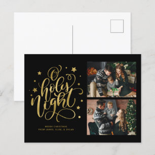 Cartes Pour Fêtes Annuelles O Holy Night Fancy Script 2 Photo Collage
