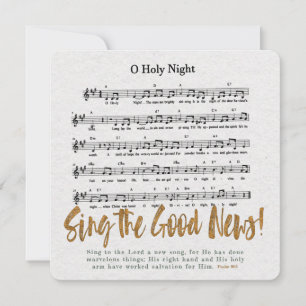 Cartes Pour Fêtes Annuelles O NUIT SAINTE Minimaliste religieux Hymne de Noël